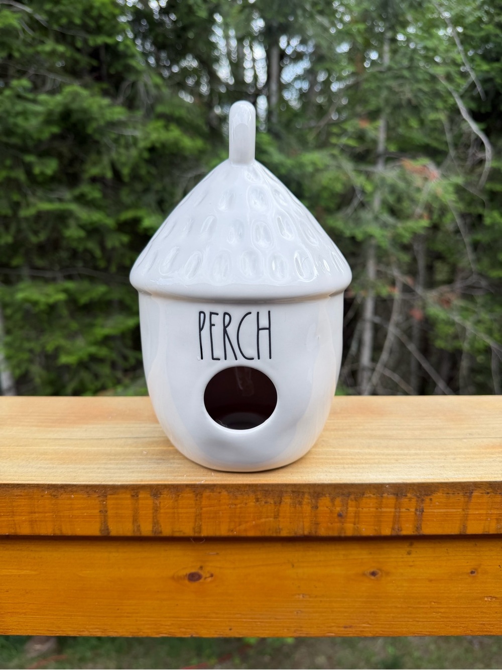 Rae Dunn White Ceramic 'PERCH' Bird House